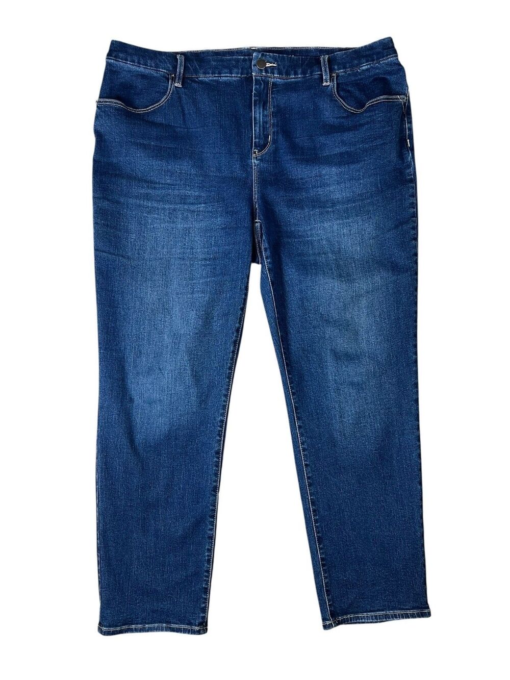 Chico's Perfect Stretch Girlfriend Slim Leg Ankle Jeans  Size XL  (3)  Dark Wash
